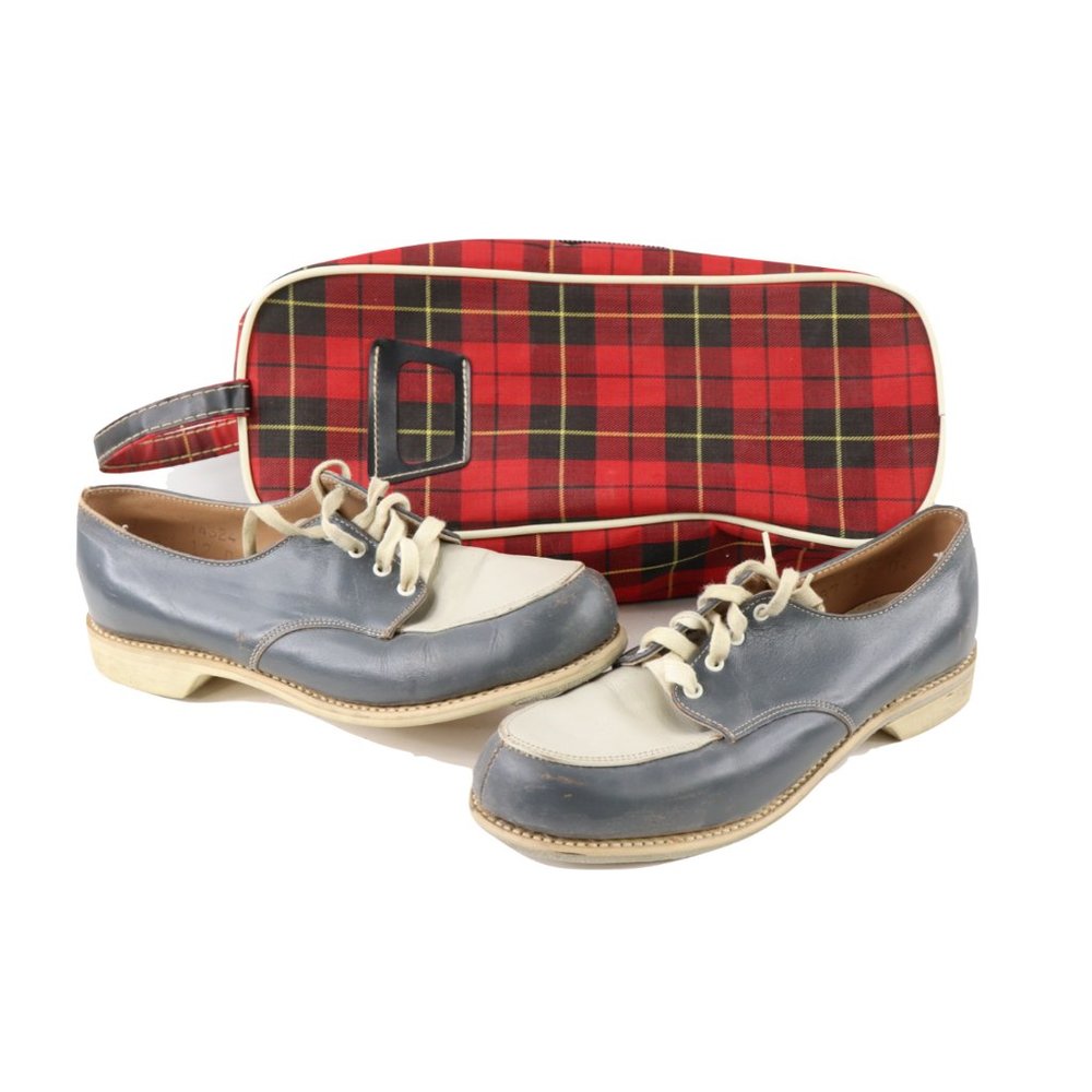 Vintage 70s Rockabilly Leather Bowling Shoes